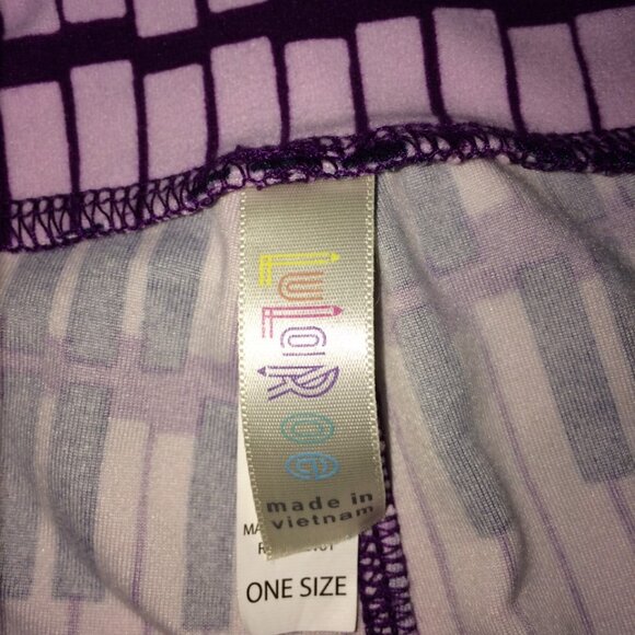 Lularoe women's purple & black stretch lounge legging pants Sz One Size - Picture 6 of 7